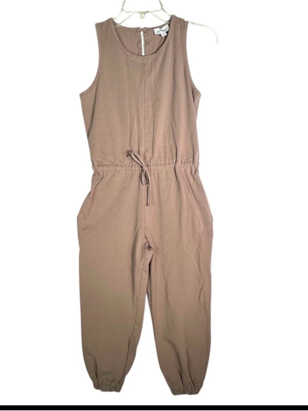 Evereve Jogger Jumpsuit Sleeveless Women’s Sz Small One Piece Stretch Cotton - Picture 1 of 6